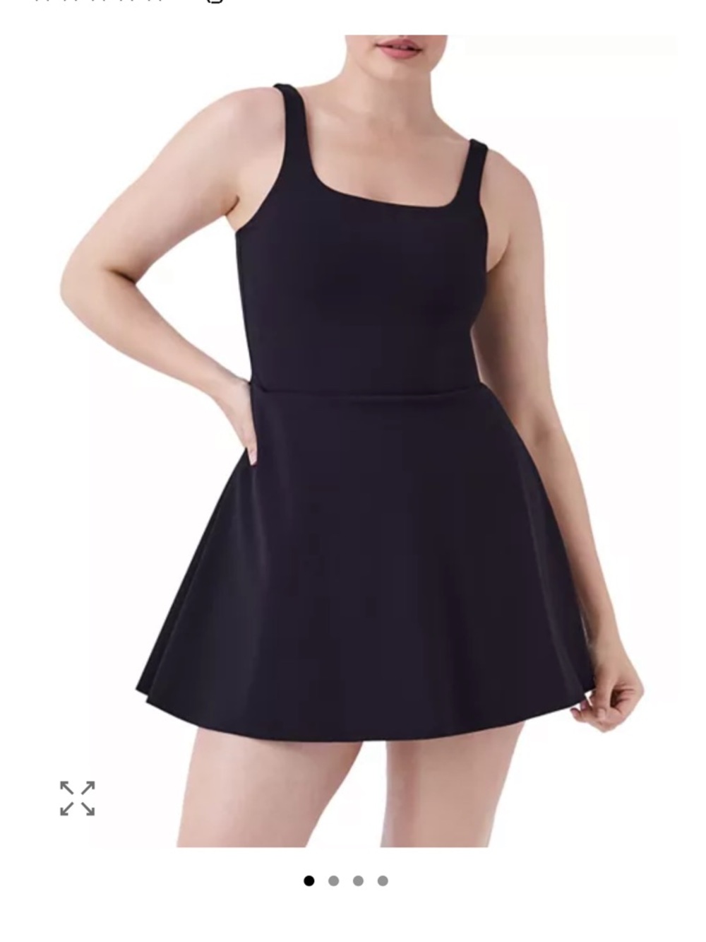 SPNAX | Black Square-Neck A-Line Sport Dress - Picture 2 of 9